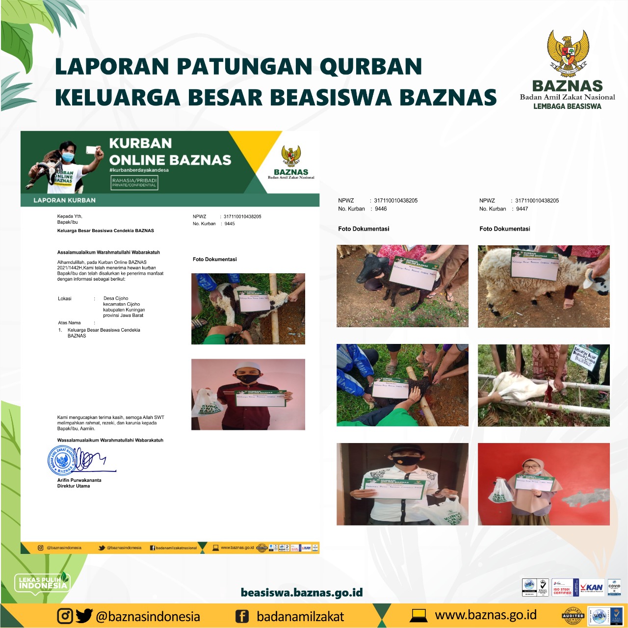 Penyaluran Qurban Online BAZNAS Bersama Peserta Beasiswa